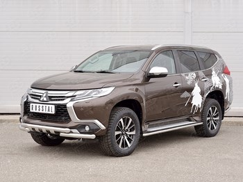 Передняя защита для Mitsubishi Pajero Sport - ОбвесКарРу VIN: MPJSZ-002486. 