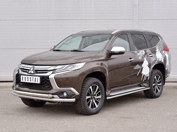 Передняя защита для Mitsubishi Pajero Sport - ОбвесКарРу VIN: MPJSZ-002484. 