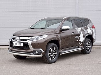 Передняя защита для Mitsubishi Pajero Sport - ОбвесКарРу VIN: MPJSZ-002481. 