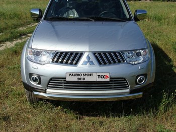 Передняя защита для Mitsubishi Pajero Sport (2008-2013) - ОбвесКарРу VIN: MITPASPOR10-01. 