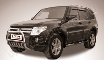 Передняя защита для Mitsubishi Pajero 4 (2006-2011) - ОбвесКарРу VIN: MPJ007. 