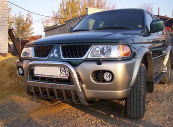 Передняя защита для Mitsubishi Pajero Sport (1998-2008) - ОбвесКарРу VIN: MPS006. 