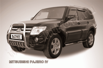 Передняя защита для Mitsubishi Pajero 4 (2006-2011) - ОбвесКарРу VIN: MPJ005. 