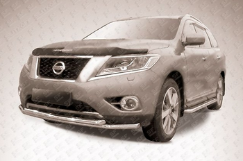 Передняя защита для NIssan Pathfinder (2014-2015) - ОбвесКарРу VIN: NIP14-005. 