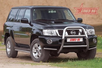 Передняя защита для NIssan Patrol (2004-2010) - ОбвесКарРу VIN: NPAT.55.0156. 