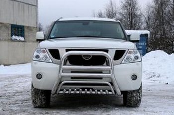 Передняя защита для NIssan Patrol (2010-2014) - ОбвесКарРу VIN: NPAT.55.1201. 
