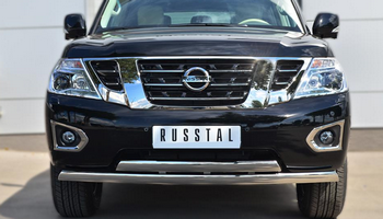 Передняя защита для NIssan Patrol (2014-2015) - ОбвесКарРу VIN: PATZ-001729. 