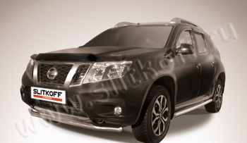 Передняя защита для NIssan Terrano (2014-2015) - ОбвесКарРу VIN: NTER14-003. 