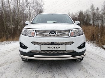 Передняя защита для Chery Tiggo 5 (2014-н.в.) - ОбвесКарРу VIN: CHERTIG514-02. 