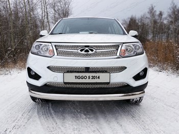 Передняя защита для Chery Tiggo 5 (2014-н.в.) - ОбвесКарРу VIN: CHERTIG514-03. 