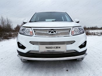 Передняя защита для Chery Tiggo 5 (2014-н.в.) - ОбвесКарРу VIN: CHERTIG514-01. 