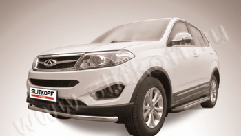 Передняя защита для Chery Tiggo 5 (2014-н.в.) - ОбвесКарРу VIN: CT5-004. 