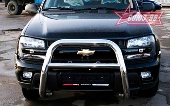 Передняя защита для Chevrolet TrailBlazer (2001-2010) - ОбвесКарРу VIN: CTRB.55.0100. 