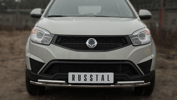 Передняя защита для SsangYong Actyon (2013-2015) - ОбвесКарРу VIN: SYAZ-001974. 