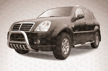 Передняя защита для SsangYong Rexton (2007-2012) - ОбвесКарРу VIN: SSR001. 