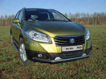 Передняя защита для Suzuki SX4 (2013-2015) - ОбвесКарРу VIN: SUZSX414-01. 