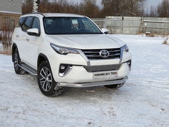Передняя защита для Toyota Fortuner (2016-н.в.) - ОбвесКарРу VIN: TOYFORT17-22. 