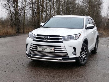 Передняя защита для Toyota Highlander (2016-н.в.) - ОбвесКарРу VIN: TOYHIGHL17-28. 
