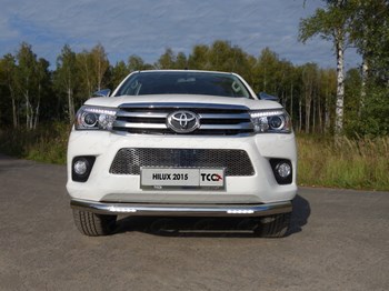 Передняя защита для Toyota Hilux (2015-н.в.) - ОбвесКарРу VIN: TOYHILUX15-04. 