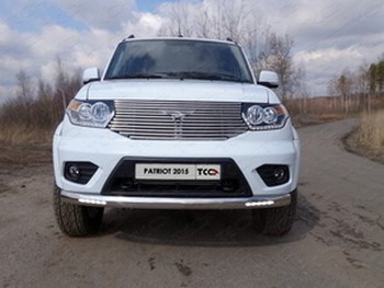 Передняя защита для UAZ Patriot (2014-2016) - ОбвесКарРу VIN: UAZPATR2015-04. 