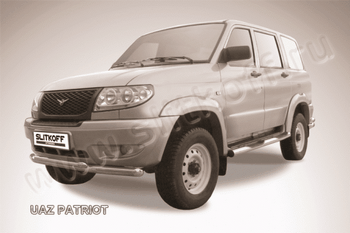Передняя защита для UAZ Patriot (2005-2014) - ОбвесКарРу VIN: UP005. 