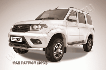 Передняя защита для UAZ Patriot (2014-2016) - ОбвесКарРу VIN: UP14-002. 