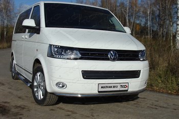 Передняя защита для Volkswagen Multivan (2009-2015) - ОбвесКарРу VIN: VWMULT13-01. 