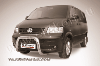 Передняя защита для Volkswagen Multivan (2003-2009) - ОбвесКарРу VIN: VWM001. 