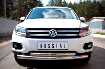 Передняя защита для Volkswagen Tiguan (2011-2016) - ОбвесКарРу VIN: VGZ-000491. 