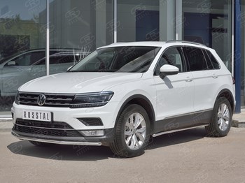 Передняя защита для Volkswagen Tiguan (2017-н.в.) - ОбвесКарРу VIN: VGZ-002711. 