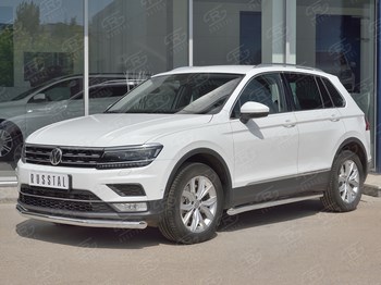 Передняя защита для Volkswagen Tiguan (2017-н.в.) - ОбвесКарРу VIN: VGZ-002714. 