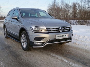 Передняя защита для Volkswagen Tiguan (2017-н.в.) - ОбвесКарРу VIN: VWTIGOFR17-19. 