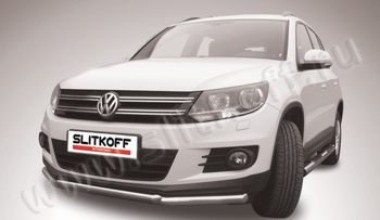 Передняя защита для Volkswagen Tiguan (2011-2016) - ОбвесКарРу VIN: VWTIG-003. 