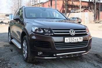 Передняя защита для Volkswagen Touareg (2010-2014) - ОбвесКарРу VIN: TOUR-10.02. 