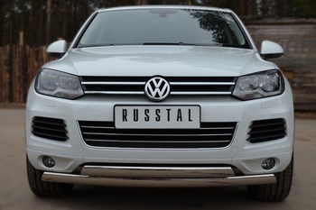 Передняя защита для Volkswagen Touareg (2010-2014) - ОбвесКарРу VIN: VTZ-001069. 