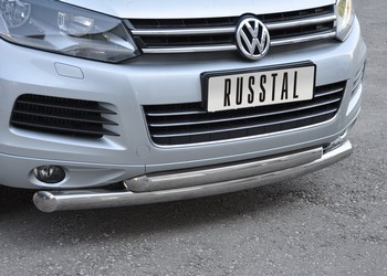 Передняя защита для Volkswagen Touareg (2010-2014) - ОбвесКарРу VIN: VTZ-000707. 