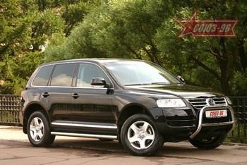 Передняя защита для Volkswagen Touareg (2002-2007) - ОбвесКарРу VIN: VWTG.56.0038. 