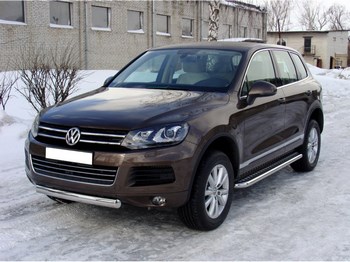 Передняя защита для Volkswagen Touareg (2010-2014) - ОбвесКарРу VIN: VWTOUAR10-06. 