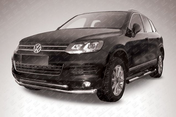 Передняя защита для Volkswagen Touareg (2010-2014) - ОбвесКарРу VIN: VWTR-002. 