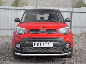 Передняя защита Russtal для Kia Soul (2017-н.в.) - ОбвесКарРу VIN: KSOZ-002749. 