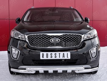 Передняя защита Russtal для Kia Sorento Prime (2015-н.в.) - ОбвесКарРу VIN: KSPZ-002205. 