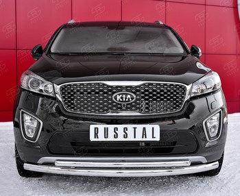 Передняя защита Russtal для Kia Sorento Prime (2015-н.в.) - ОбвесКарРу VIN: KSPZ-002207. 