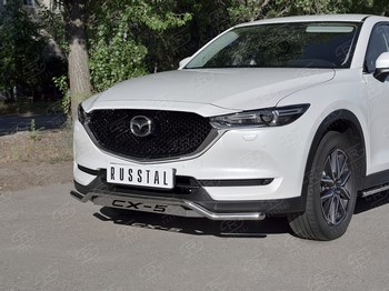 Передняя защита Russtal для Mazda CX-5 (2017-н.в.) - ОбвесКарРу VIN: M5Z-002788. 