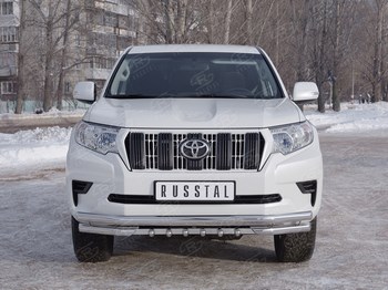 Передняя защита Russtal для Toyota Land Cruiser Prado 150 (2017-н.в.) - ОбвесКарРу VIN: LCPZ-002861. 