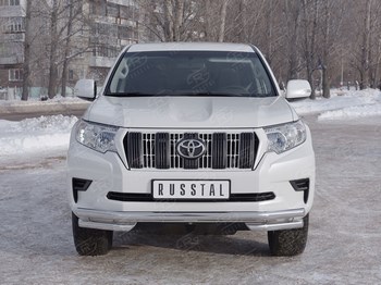 Передняя защита Russtal для Toyota Land Cruiser Prado 150 (2017-н.в.) - ОбвесКарРу VIN: LCPZ-002860. 