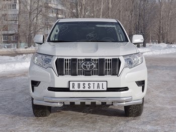 Передняя защита Russtal для Toyota Land Cruiser Prado 150 (2017-н.в.) - ОбвесКарРу VIN: LCPZ-002863. 