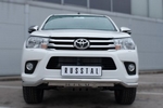 Передняя защита Russtal с надписью для Toyota Hilux (2015-н.в.)