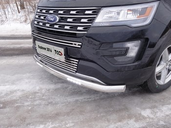 Передняя защита с ДХО для Ford Explorer (2016-н.в.) - ОбвесКарРу VIN: FOREXPL16-17. 