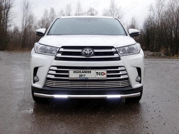 Передняя защита с ДХО для Toyota Highlander (2016-н.в.) - ОбвесКарРу VIN: TOYHIGHL17-29. 