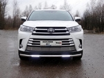 Передняя защита с ДХО для Toyota Highlander (2016-н.в.)